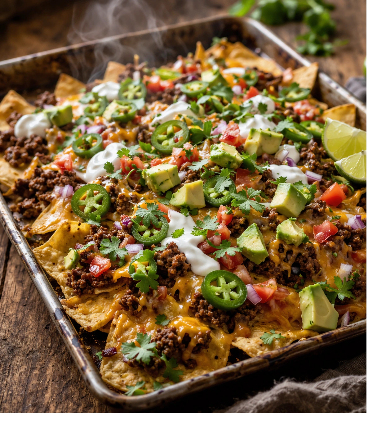 Loaded nachos with fresh toppings